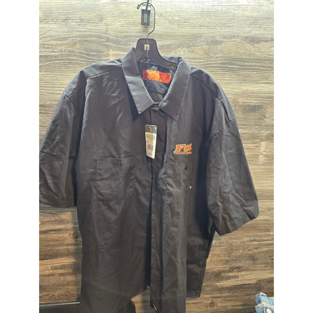 Dickies‎ Mens Fox Cycle Works Work Shirt Black Short Sleeve Button Down 3XL NWT